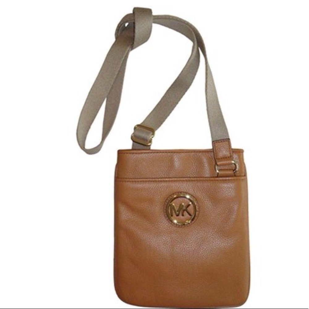 Michael Kors Fulton Leather Crossbody Tan